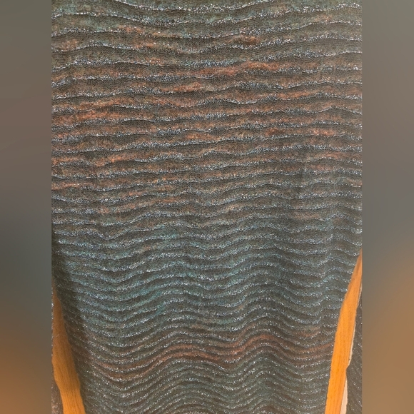 NWOT Sarah Pacini Green & Brown Long loose-fit Merino & Mohair sweater One Size - Picture 4 of 12